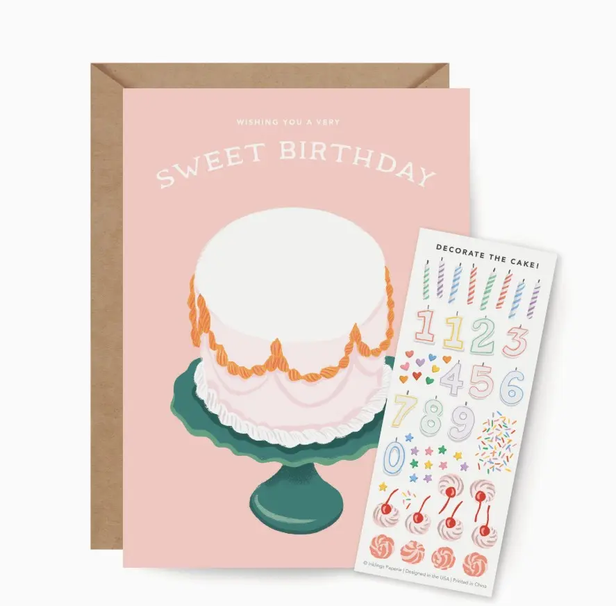 Decorate A Cake Sticker Scene Card
