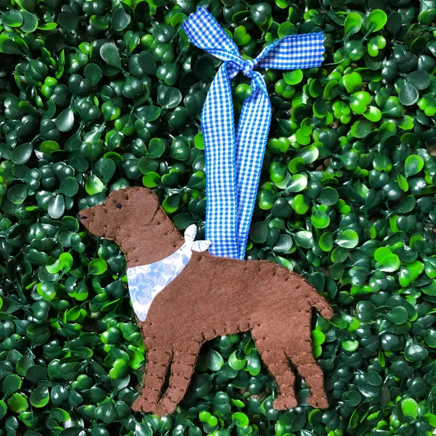 Preppy Chocolate Labrador Ornaments