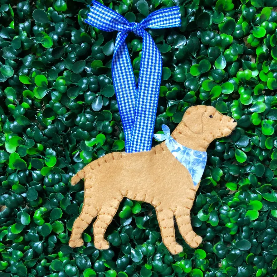 Preppy Yellow Labrador Ornaments