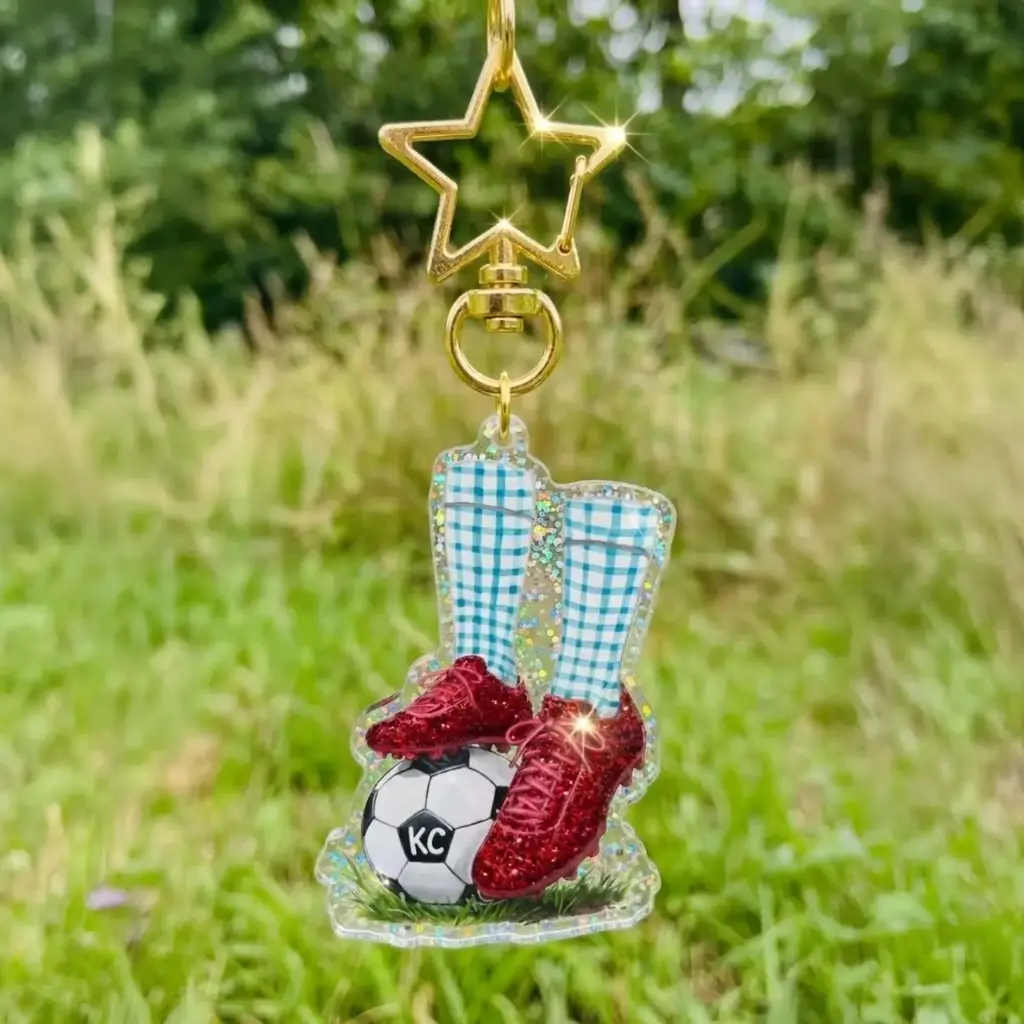 "Ruby Red Cleats" Keychain