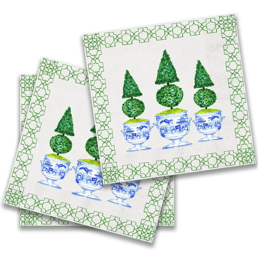 French Topiary Cocktail Napkins, 12ct