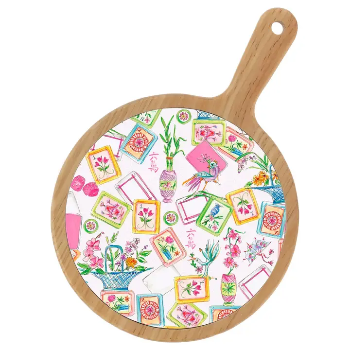 Mahjong Bamboo & Ceramic Cheese Board Rosanne Beck