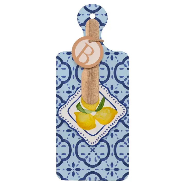 Amalfi Lemons Cuterie Cheese Board & Wood Spreader Set