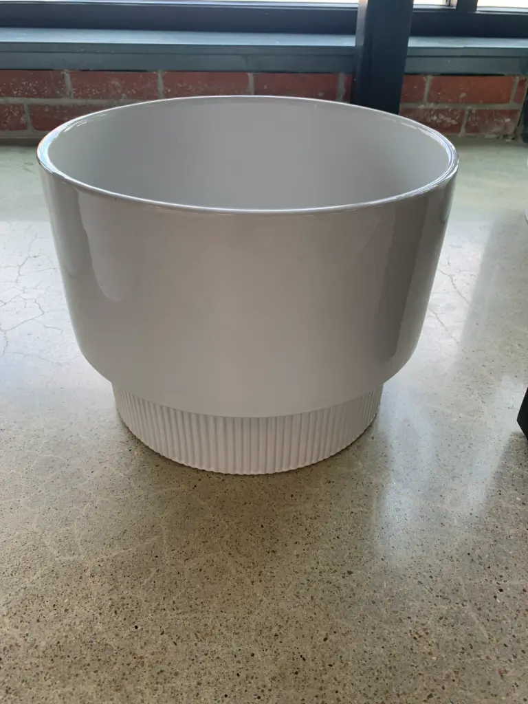 Modern Off White Ceramic Planter Pot - Large