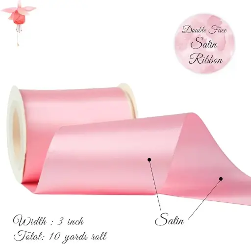 [BFS-OF220503150] #3 Double Face Satin Ribbon - Pink