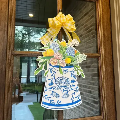 [BGD-1076 Beth Lemon DH] Beth Lemons and Florals Door Hanger