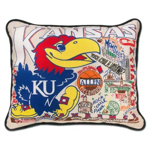 [BGD-722] University of Kansas Collegiate Embroidered Pillow