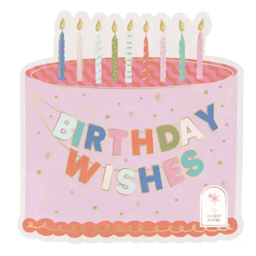 [BGD-WRF98J8PTYPP00] Make A Wish Cake 8in Dessert Plate