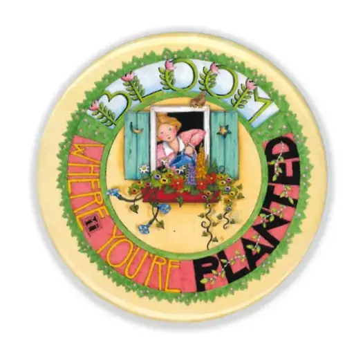 Bloom Where You're Planted Button Pin