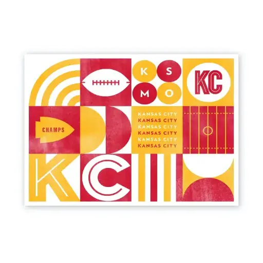 [BGC-221782] Chiefs KC Grid Postcard