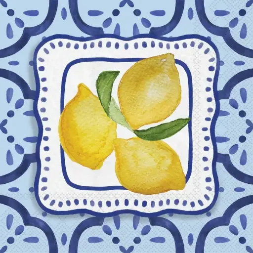 [BGD-C500099] Lemons Paper Cocktail Napkins - 20 Ct