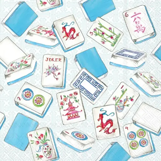 [BGD-C045300] Mahjong Paper Cocktail Napkins 20ct